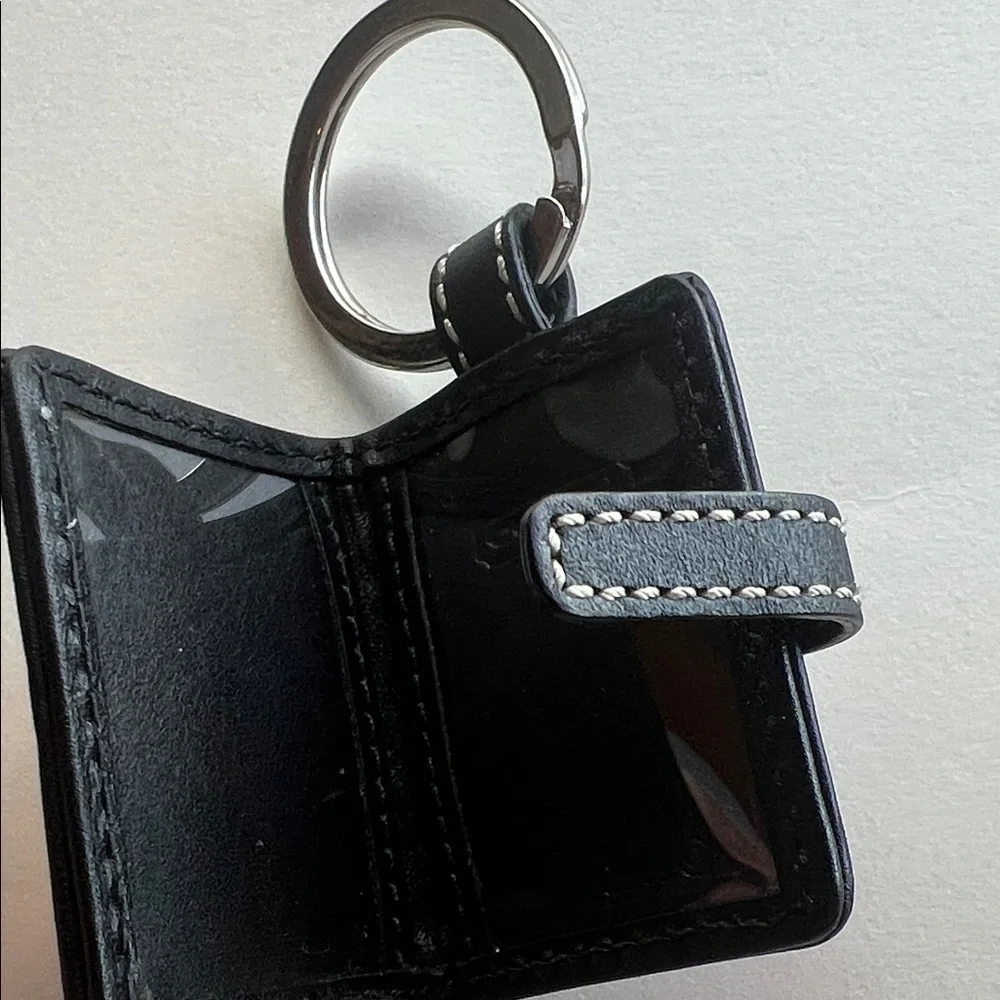 Vintage Coach Picture Frame Bag Charm-Black Key Holder with Pink Heart Accent - Picture 7 of 16